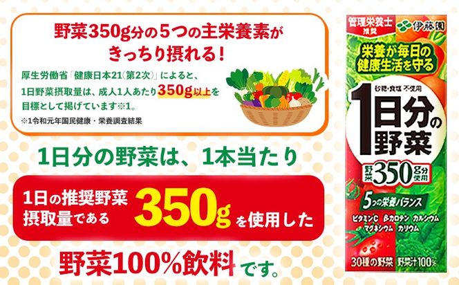 紀の川市産 紙パック飲料 1日分の野菜 200ml×24本 1ケース 株式会社伊藤園 《30日以内に出荷予定(土日祝除く)》 和歌山県 紀の川市 野菜 ジュース 野菜ジュース 送料無料 1日分の野菜---wsk_ite7_30d_24_12000_24p---