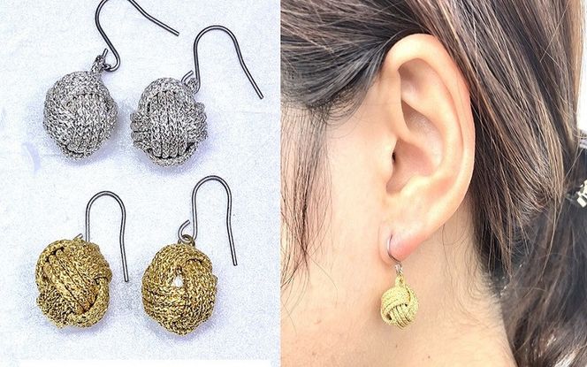 【※使用しない※】組紐ピアスモンキー金 