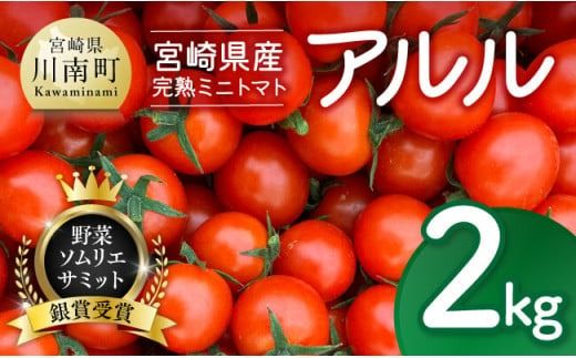 宮崎県産完熟ミニトマト「アルル」2kg 【 新鮮 アルル ミニトマト とまと 野菜 産地直送 宮崎県産川南町産 送料無料 】[D11802]