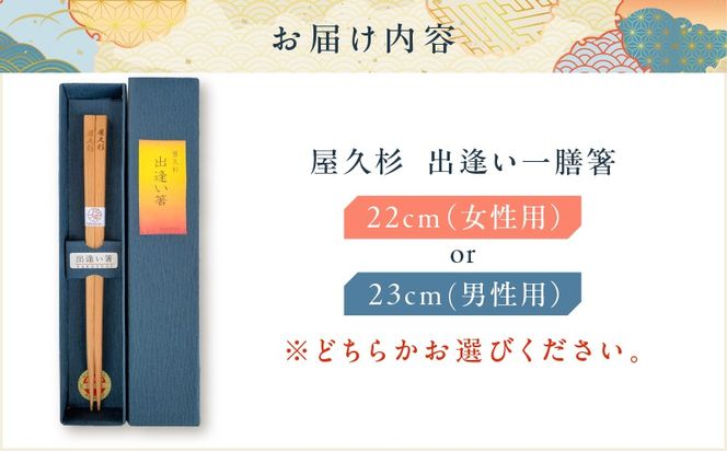 ＜選べる＞屋久杉 出逢い一膳箸 女性用（22cm）or男性用（23cm）　K042-007_SKU