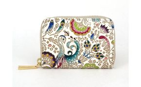 【文庫屋大関】ファスナー 小銭入れ 孔雀【皮革工芸品】財布 牛革 コンパクト 東京