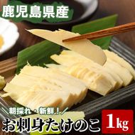 ＜先行予約受付中！2027年3月上旬以降順次発送予定＞ 【土日祝着】お刺身たけのこ(計1kg) 国産 鹿児島県産 朝採れ タケノコ 竹の子 筍 真空パック 野菜 春 旬 【上野食品】akn008-06-B