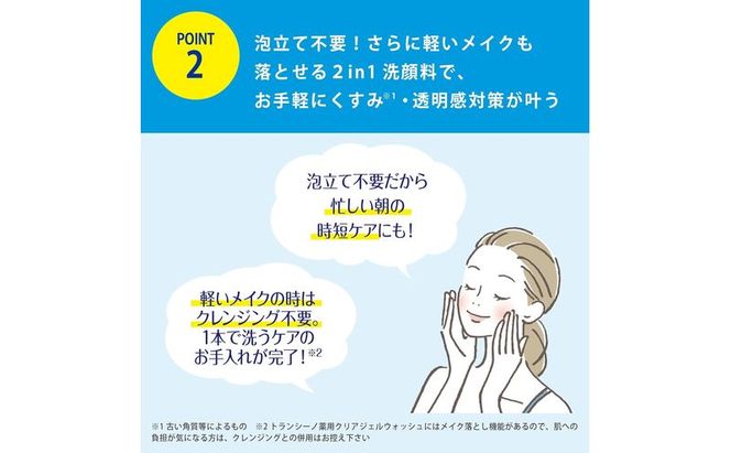 トランシーノ薬用クリアジェルウォッシュ110g ３本セット 洗顔 洗うケア 肌荒れ防止 くすみ感ケア うるおい 毛穴 透明感 保湿 トランシーノ 第一三共