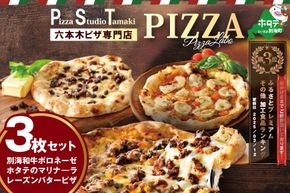 ランキング第3位獲得！北海道 別海町産 別海和牛・野付産 ほたて・別海町産発酵バター 使用 ピザ 3枚 セット【CC0000133】
