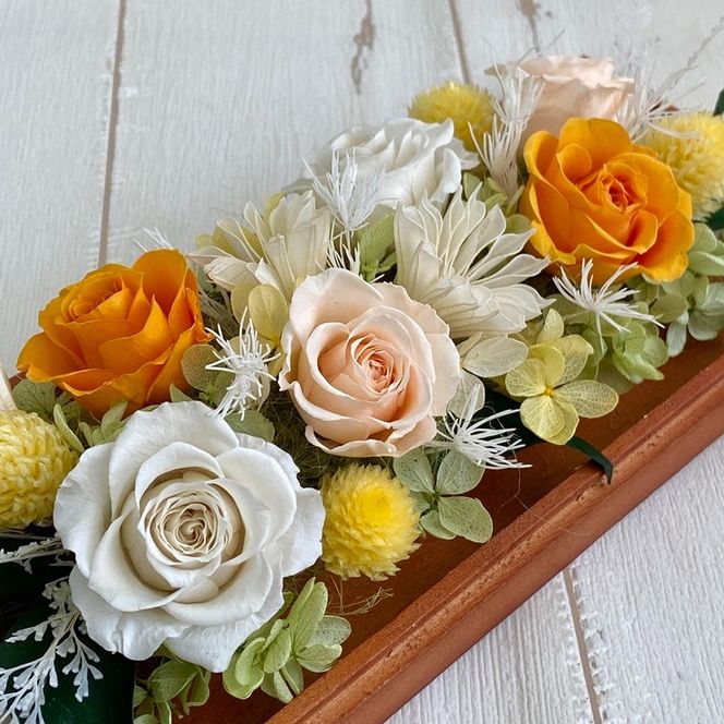 プリザーブドフラワー　シュクレ　オレンジ　春日部市　シュガーパイン(AJ257)