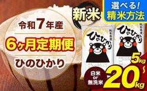令和7年産 新米 【6ヶ月定期便】  無洗米 も選べる 白米 米 ひのひかり 5kg 10kg 15kg 20kg 《お申込み翌月から出荷》熊本県 大津町 国産 熊本県産 白米 精米 無洗米 送料無料 ヒノヒカリ こめ お米---hn7tei_75000_5kg_mo6_oz_h---