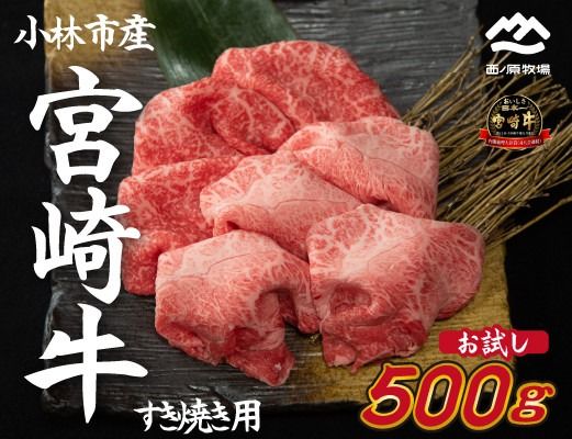 [内閣総理大臣賞 4大会連続受賞]宮崎牛 おためしすき焼き用 500g×1P(宮崎牛 牛肉 お肉 モモ ウデ すき焼き 焼肉 赤身 スライス)