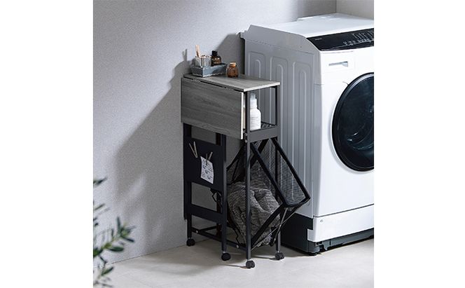 天板付きランドリーワゴン スリムタイプ バスケット付TLAW-B220ブラック ランドリーバスケット ストッカー 洗濯カゴ アイリスオーヤマ 