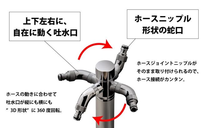 水栓柱 スプリンクルスリム3D シルバー G17BSS 水生活製作所  [No.1157]