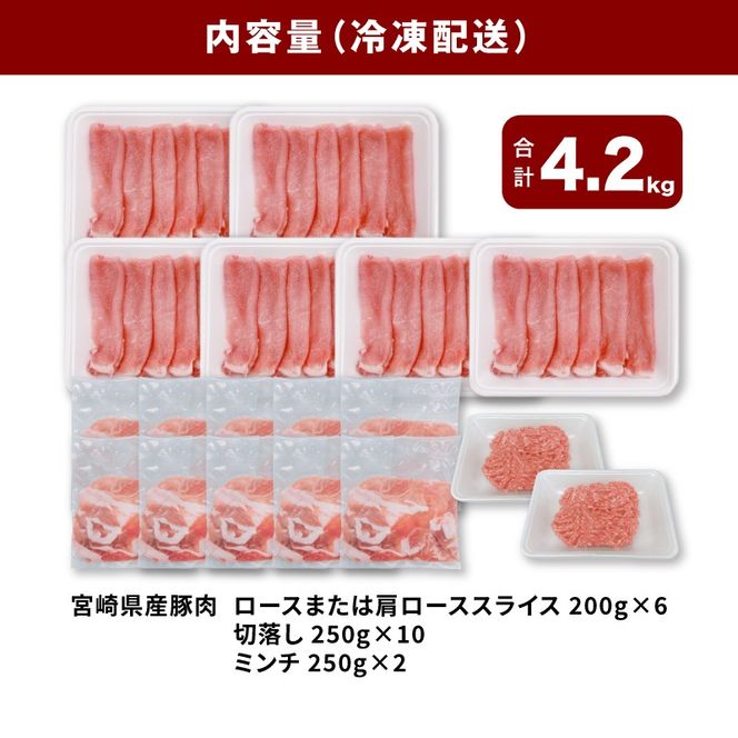 宮崎県産豚肉4.2kgセット K65_0007
