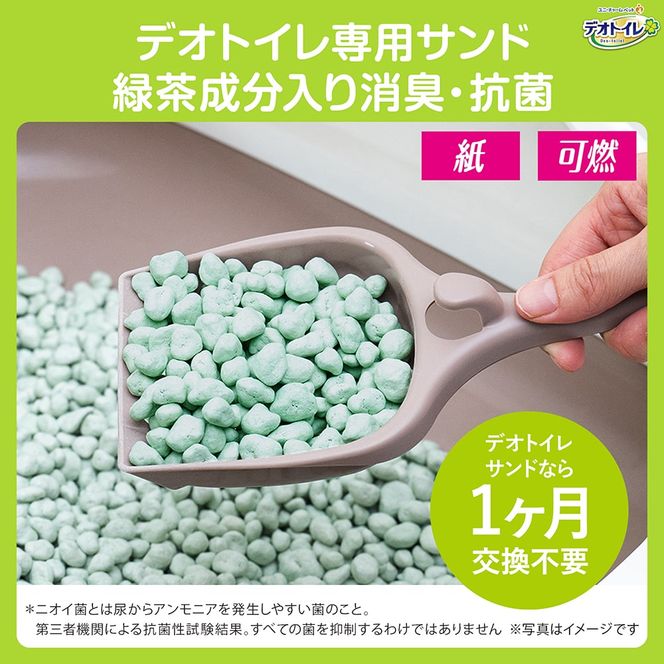 デオトイレ 消臭・抗菌 シート 20枚×3袋 デオトイレ 飛び散らない 緑茶入り 消臭 サンド 4L×1袋 セット ペットシーツ ペットシート 猫砂 トイレ 猫 猫用トイレ ペット ユニ・チャーム 愛猫用 ペット用品