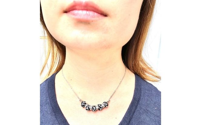 【※使用しない※】組紐ネックレスミニ小田巻5個黒金 