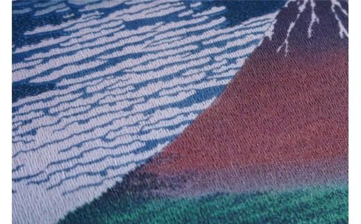富士の刺繍絵4　葛飾北斎の凱風快晴（赤富士）【小絵】 インテリア 絵画 ギフト 刺繍 富士山 アート 絵のギフト 富士の刺繍 富士山の絵 山梨 富士吉田