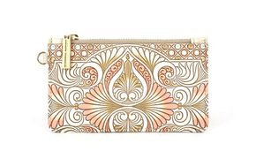 【文庫屋大関】すっきりカードケース　ロカイユ＜ベビーピンク＞【皮革工芸品】 ファッション小物 雑貨 フラグメントケース 小銭入れ付き 収納 スマート 日本製 