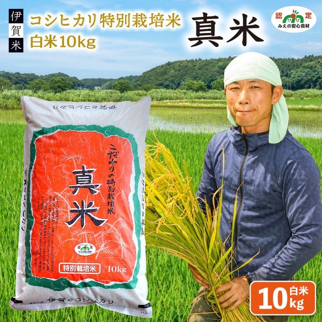 伊賀米コシヒカリ特別栽培米「真米」白米10kg【ymnk0002】