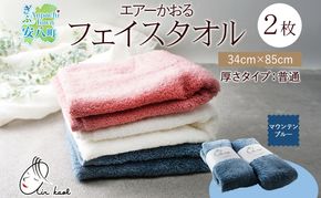 ＜お届けまで3～6ヶ月＞【選べる熨斗】タオル エアーかおる ダディボーイ フェイスタオル マウンテンブルー 2枚 セット 34×85cm 日本製 綿100％ 柔らか 軽い スーパーZERO 吸水速乾 送料無料 浅野撚糸 岐阜県 安八町