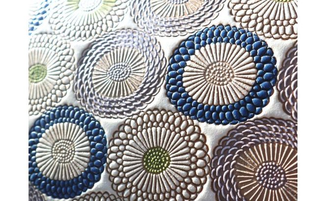 【文庫屋大関】パーソナルホルダー　笠菊＜水明＞【皮革工芸品】 民芸品 雑貨 日用品 ファイル 多用途 牛革 