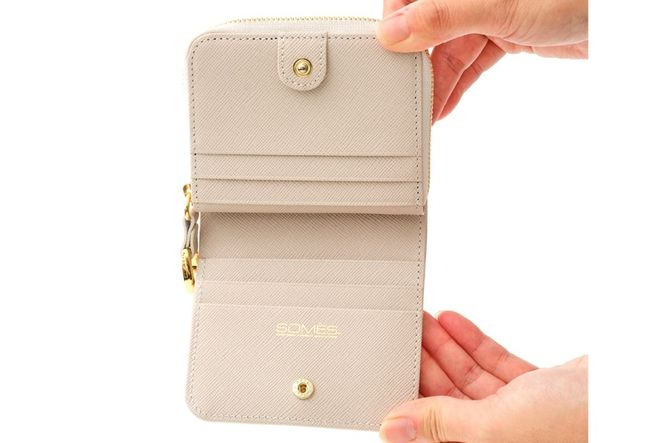 SOMES 二つ折り財布 （アイボリー）PT-75 [ソメスサドル 北海道 砂川市 12260815-a] ソメス 財布 レディース 二つ折り 二つ折 2つ折り 本革 革 革製品 レザー ウォレット サイフ さいふ somes saddle