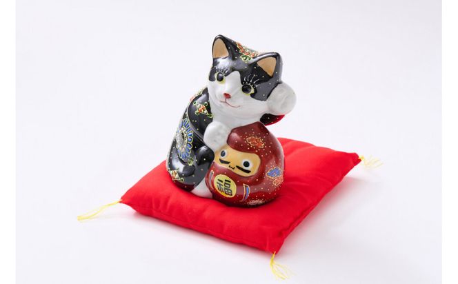 5号達磨招き猫　黒盛　（布団付） 172111_CY13007