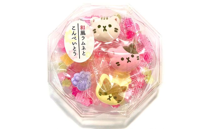 〈京の老舗和〉かわいい「和スイーツ」セット（ねこもにゃか＆あにまろ＆ラムネ金平糖）〈スイーツ お菓子 和菓子 生菓子 最中 もなか粒あん マシュマロ 白餡 金平糖 こんぺいとう ラムネ 加工食品〉 
