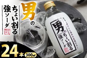 ソーダ 男のちょい割る強ソーダ 300ml × 24本 [翔栄通商 静岡県 吉田町 22424712] 炭酸 炭酸飲料 強炭酸 瓶 そーだ 木村飲料