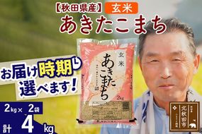 令和7年産秋田県産 あきたこまち 4kg【玄米】(2kg小分け袋)【1回のみお届け】2025年産 お届け時期選べる お米 おおもり [おおもり 秋田 お米 あきたこまち 米どころ 東北 北秋田市]|oomr-20201