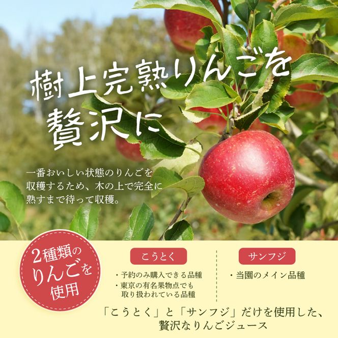 樹上完熟 奥久慈りんごジュース 500ml×3本セット【三村観光りんご園】｜茨城県 大子町 完熟 林檎 こうとく サンフジ ブレンド リンゴジュース アップルジュース 100％ ストレート 無添加 ギフト 飲料(BX014)
