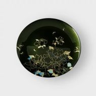 丸小皿 牡丹 梨地グリーン ［NF148］ 303446_CU90069