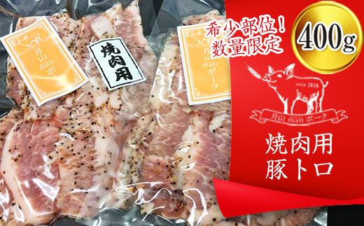 FYN6-193 《希少部位！数量限定》【月山maltポーク】山形県産焼肉用豚トロ 400g 豚肉 山形県 西川町