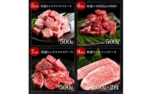 【CF-R7hbk】＜8ヶ月定期便＞土佐あか牛協会が認定する「土佐熟成あかうし」詰め合わせ8種（合計3.3kg）サイコロステーキ ロース カルビ スネ ヒレ サーロイン ブロック肉 特選 赤身 牛 牛肉 和牛 国産 天下味 エイジング工法 熟成肉