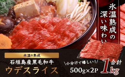 【氷温®熟成】石垣島産 黒毛和牛 ウデスライス 500g×2【合計1kg】お肉 肉 牛肉 冷凍 すきやき すき焼き 牛丼 和牛 しゃぶしゃぶ 赤身 八重山食肉センター うで ウデ YC-1