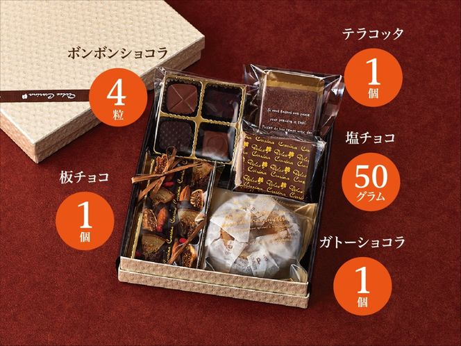 チョコレート ショコラ 詰め合わせ ギフト ガトーショコラ 塩チョコ テラコッタ 板チョコ ボンボンショコラ ｜ スイーツ チョコレート ショコラ ドルチェカリーナ パティシエ 人気 詰め合わせ セット 洋菓子 長野県 伊那市 【020-62】