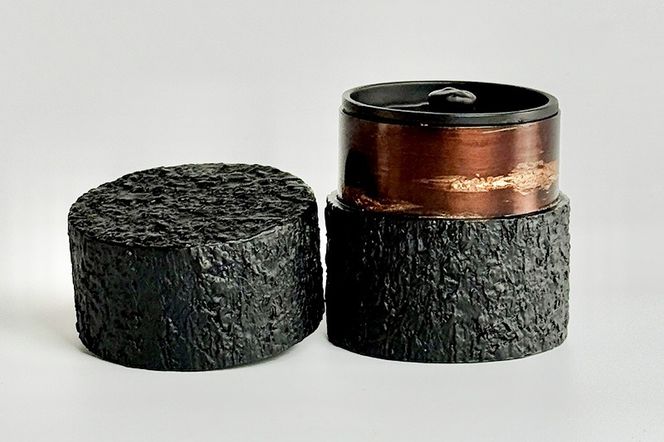 角館樺細工《冨岡商店》茶筒 マットバーク ブラック スリム S 角館工芸協同組合|02_kdk-0j1001a