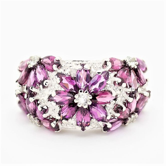 ロードライトガーネット リング 4.0ct SV925 (12505) 指輪 リング ロードライトガーネット ホワイトトパーズ シルバー ジュエリー アクセサリー 山梨県 甲斐市 BR-73