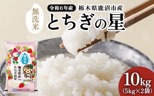 数量限定】栃木県鹿沼市産 とちぎの星 無洗米 10kg（5kg×2袋