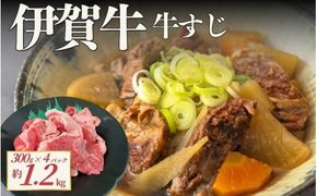 伊賀牛 牛すじ約1.2g(約300gx4パック)【cook0056】