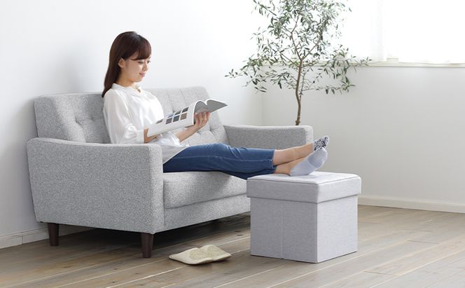 スツール 収納 フタ付き 一人掛け 1人掛け 折りたたみ収納スツール レギュラー SSTR-38 ライトグレー アイリスオーヤマ 収納スツール 椅子 イス チェア オットマン BOX インテリア 