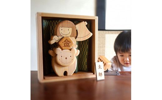 【CF-R7hbk】YKS002　山のくじら舎 わんぱく五月人形 金太郎 木製 おしゃれ かわいい コンパクト 男の子 ギフト 包装 ラッピング プレゼント 贈り物 贈答 出産祝い 誕生日祝い のし 熨斗対応 高知県産