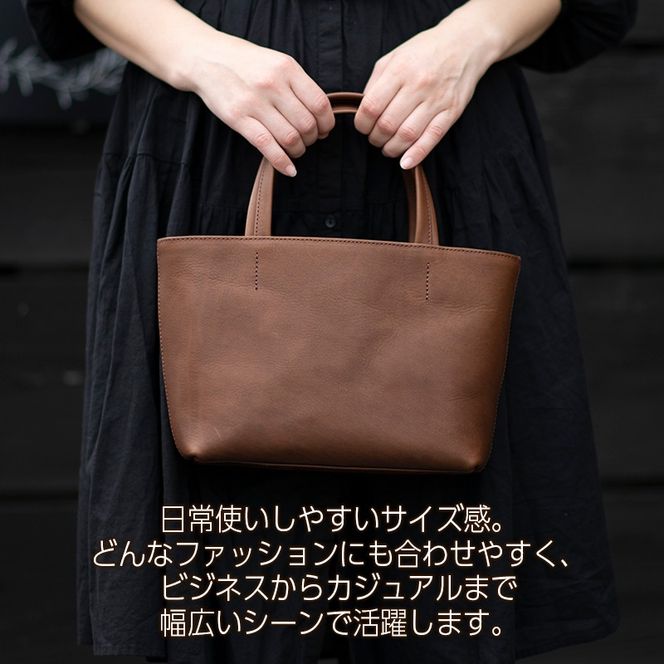 ミニトートバッグ Andy 日本製 革製品 本革 レザー 手作り カバン トート ブラウン