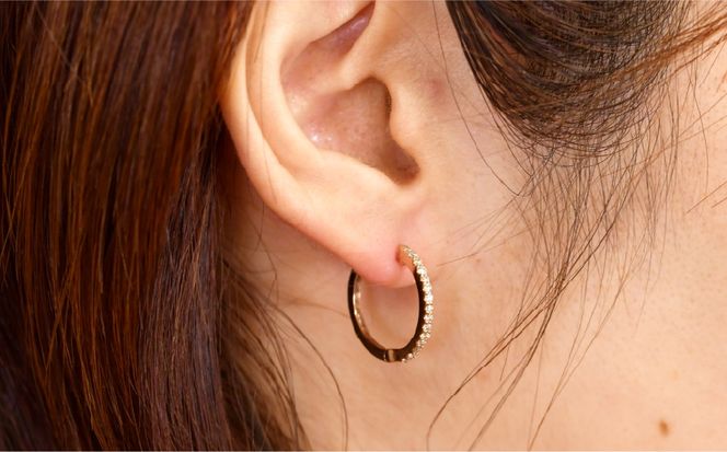 0.3ｃｔ 中折れ式ピアス ピンクゴールド 管理番号RTJ-020  246-005-c