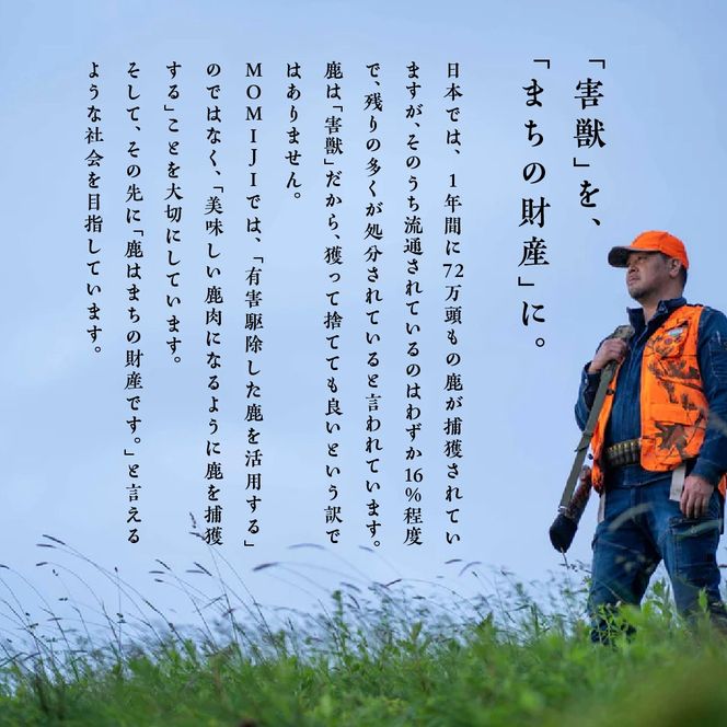【ジビエ】大槌産 鹿肉 400g｜岩手県 大槌ジビエ いわて iwate 三陸 MOMIJI【0tsuchi00458】