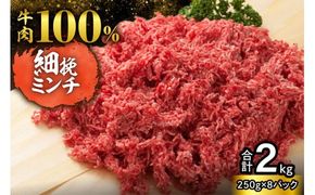 用途いろいろ 細挽き！100％ 牛肉 ミンチ！北海道産牛ひき肉！(250g×8パック 計2kg)_S006-0049