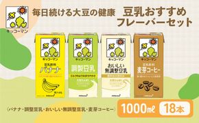 キッコーマン 豆乳 1000ml×18本セット（調製豆乳6本、無調整豆乳6本、麦芽コーヒー3本、バナナ3本）｜加工食品 乳飲料 ドリンク 美容 ※離島への配送不可