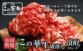＜有田牧場直送　この華牛切落したっぷり 800ｇ＞ K20_0002_3