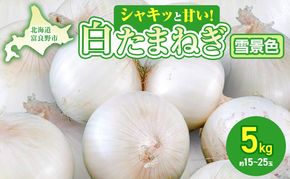 【2026年夏発送】富良野産 白玉ねぎ 雪景色 約5kg （約15～25玉）新玉ねぎ 野菜 甘い 新鮮 直送 玉ねぎ 玉葱 サラダ 北海道 富良野 幕田農園