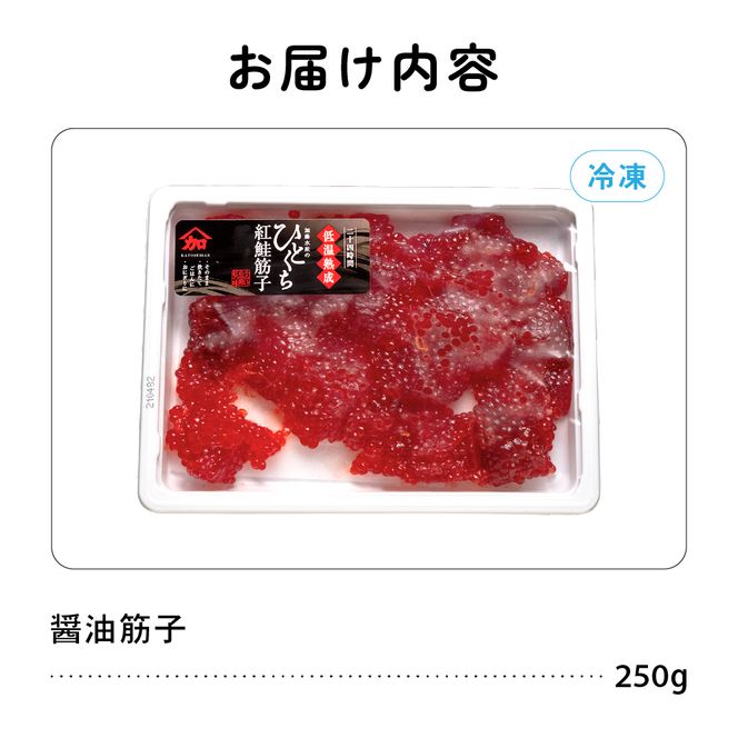 すじこ〈10月配送〉訳あり 紅鮭筋子醤油漬 250g R002-052-10