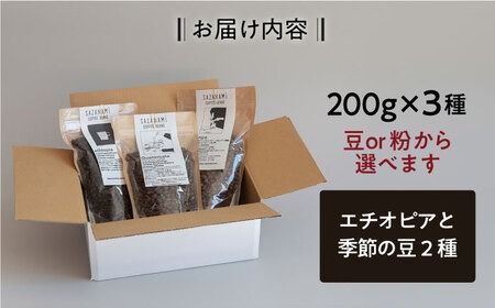 コーヒー豆 3種類 (豆または粉) 糸島市 / COFFEE SAZANAMi[ADN004] コーヒー豆 ドリップコーヒー