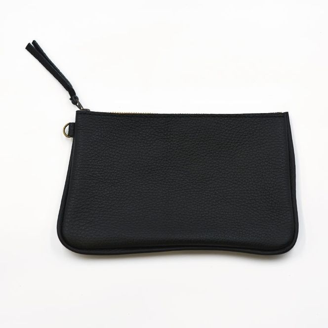 益子の革工房maharoのファスナー通帳ケース　ブラック｜栃木県 益子町 ふるさと納税 ファスナー通帳ケース 牛革 手作り（AX139-3）