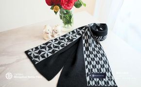 G3325 『Noble Fibre』100％カシミヤ・マフラー ヤガスリジャガード 【高級 カシミア おしゃれ ファッション 防寒 かしみあ】