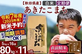 ※令和7年産 新米予約※《定期便11ヶ月》秋田県産 あきたこまち 80kg【白米】(5kg小分け袋) 2025年産 お届け周期調整可能 隔月に調整OK お米 藤岡農産|foap-11511